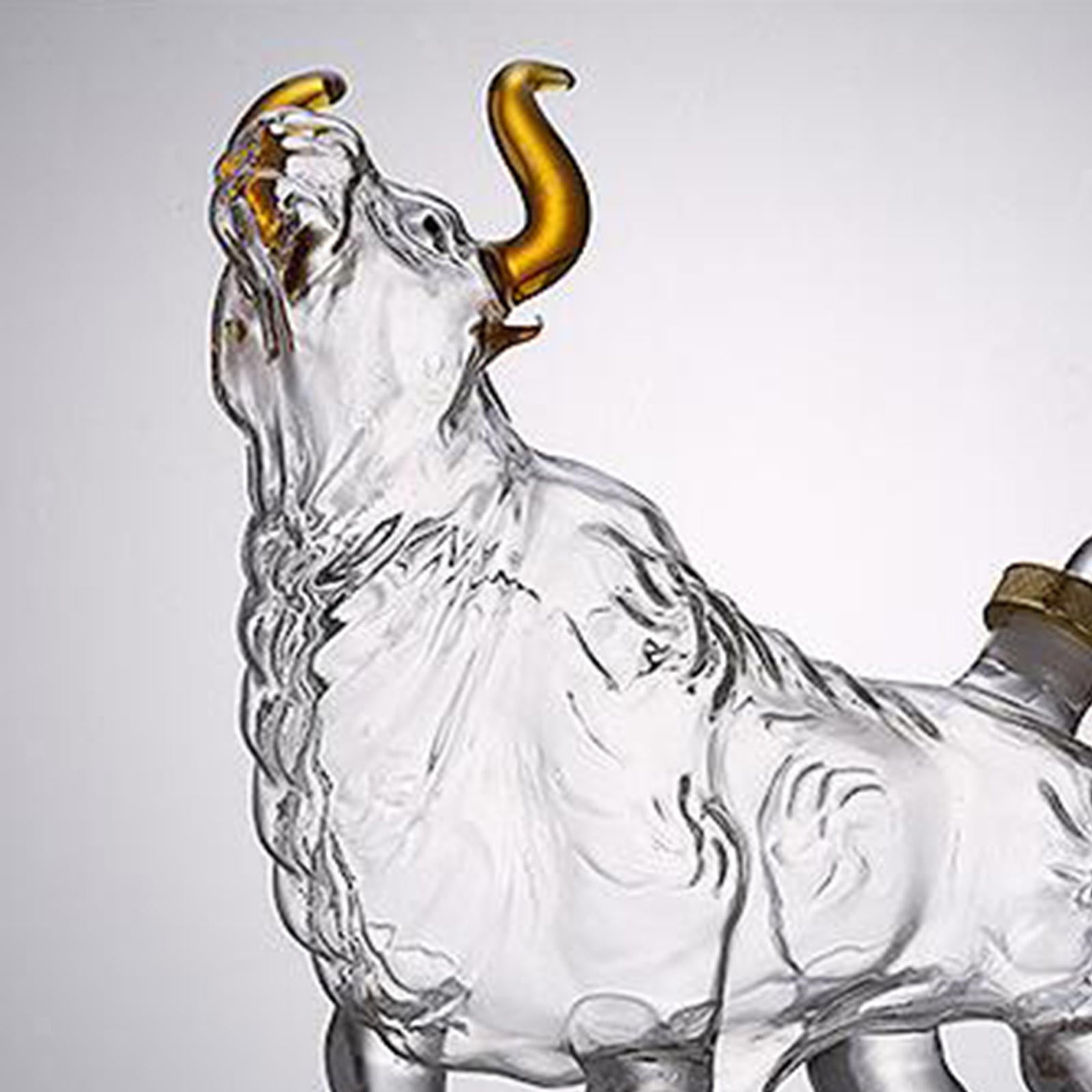 Novelty Bull Shape Whisky Decanter 1000ml for Home Dining Liquor Rum Tequila