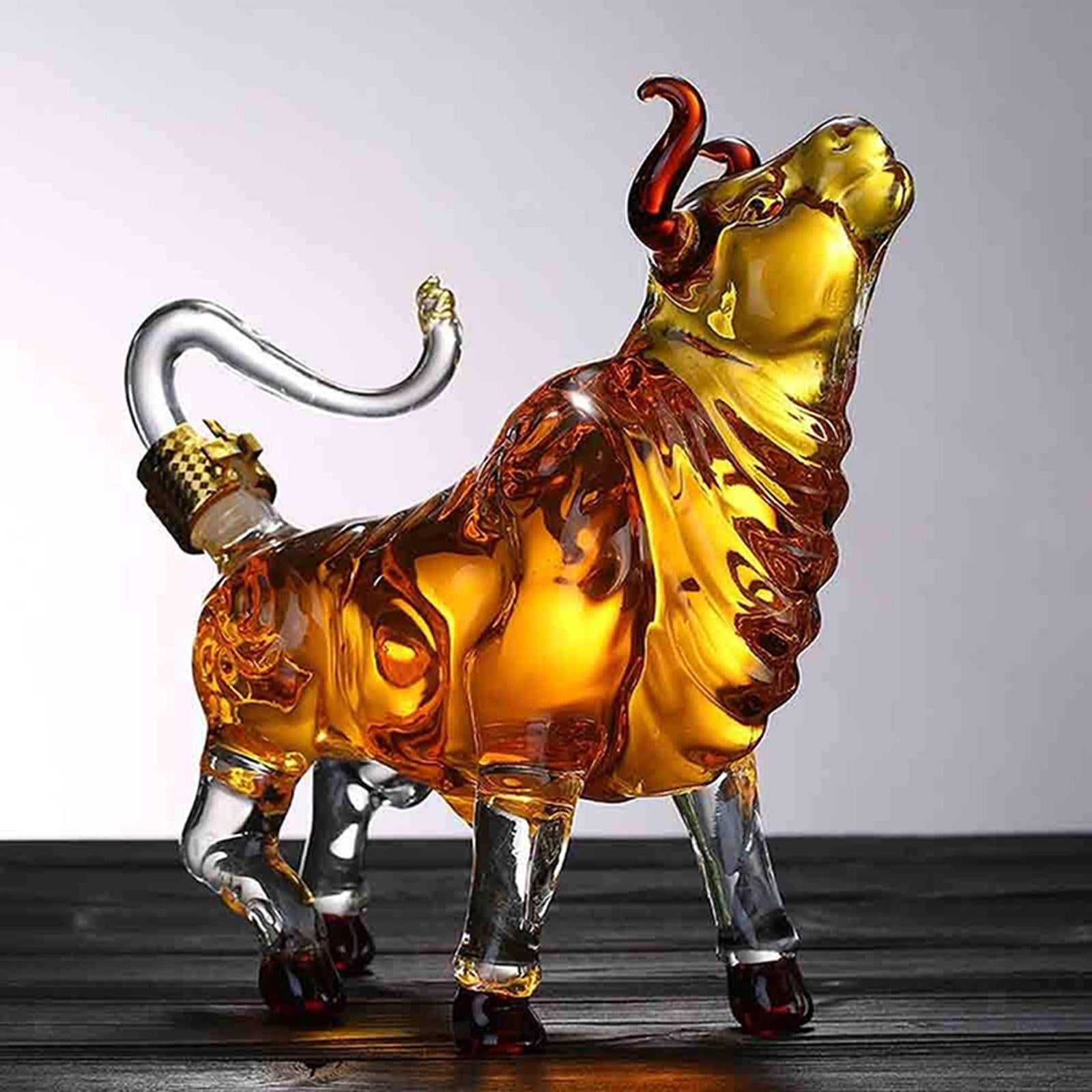 Novelty Bull Shape Whisky Decanter 1000ml for Home Dining Liquor Rum Tequila