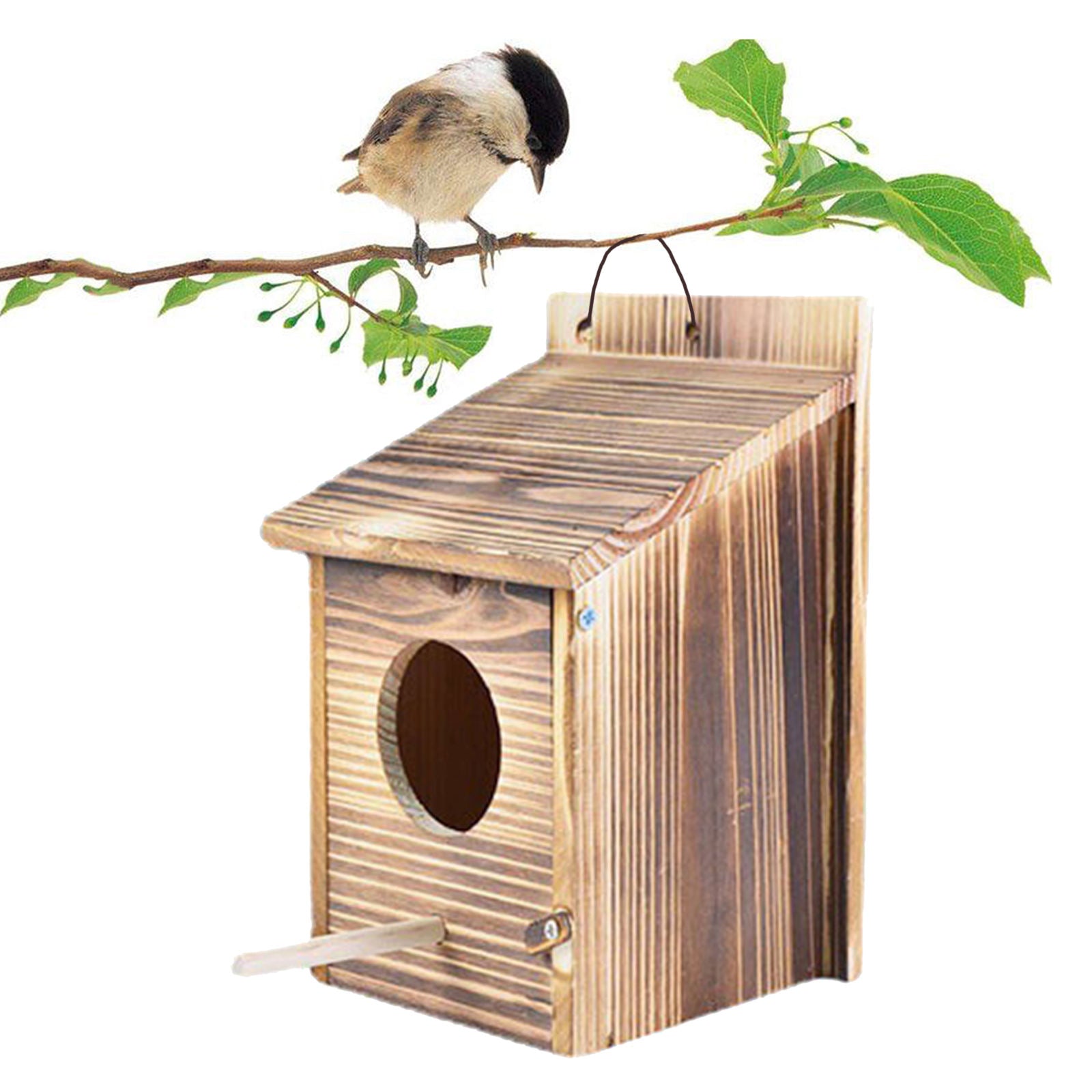 Rustic Wooden Bird House Parrot Bird Hut Mating Hatching Box Birdhouse