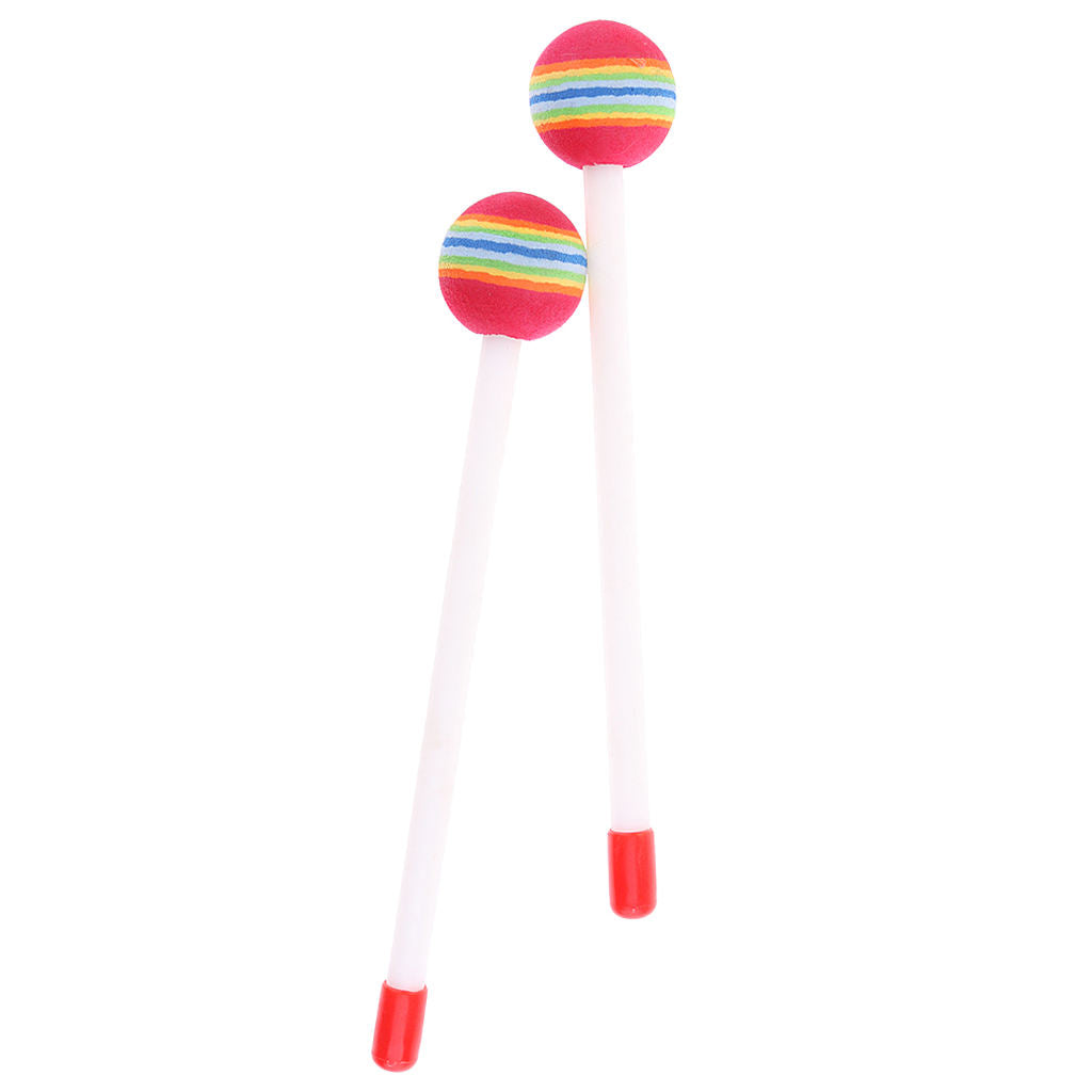 Children Percussion Lollipop Head Drum Drumsticks Knock Early Education