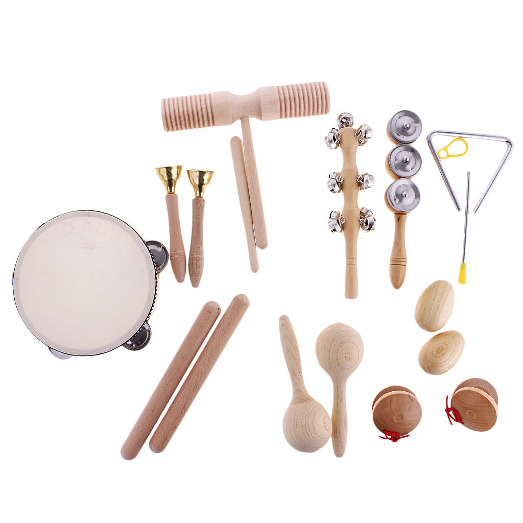 Kids Hand Hand Bell Tambourine Maracas Hammer Eggs Rhythm Gift Toddlers