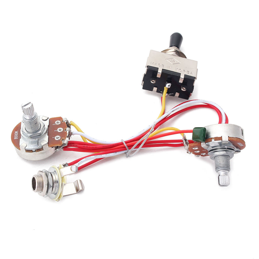 Guitar Wiring Harness Kit w/ Toggle Switch for Electric/Cigar Box Guitar