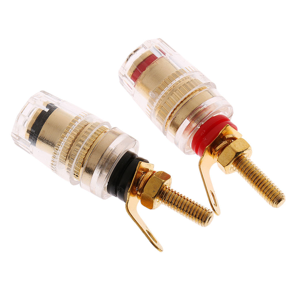 2 Pcs 4mm Banana   Binding Post for Amplifier Speaker Terminal Black&Red