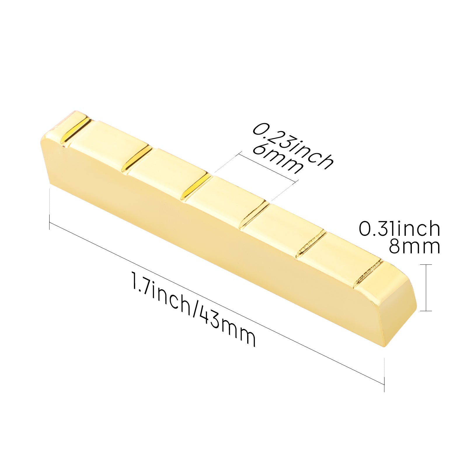 6 String 43mm Slotted Brass Nut For LP EPI