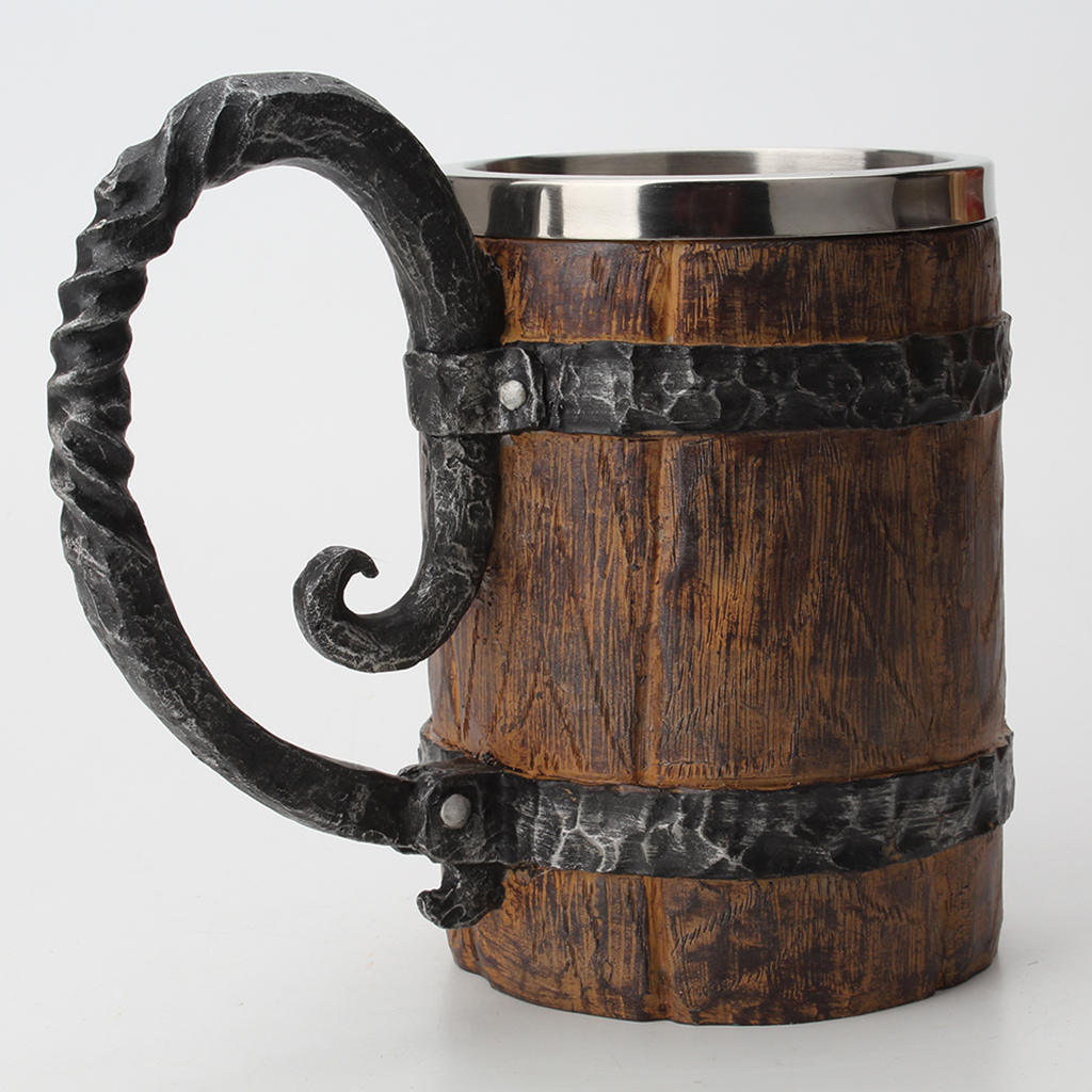 Stainless Steel Mug Imitation Wood Cup Beer Coffee Cup Christmas