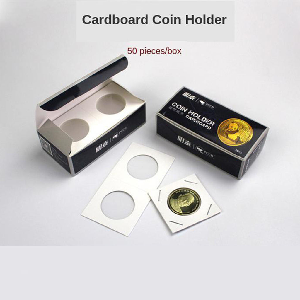 50x Cardboard Coin Holder Card 2x2 Mega Assorment for Collector 31.5mm