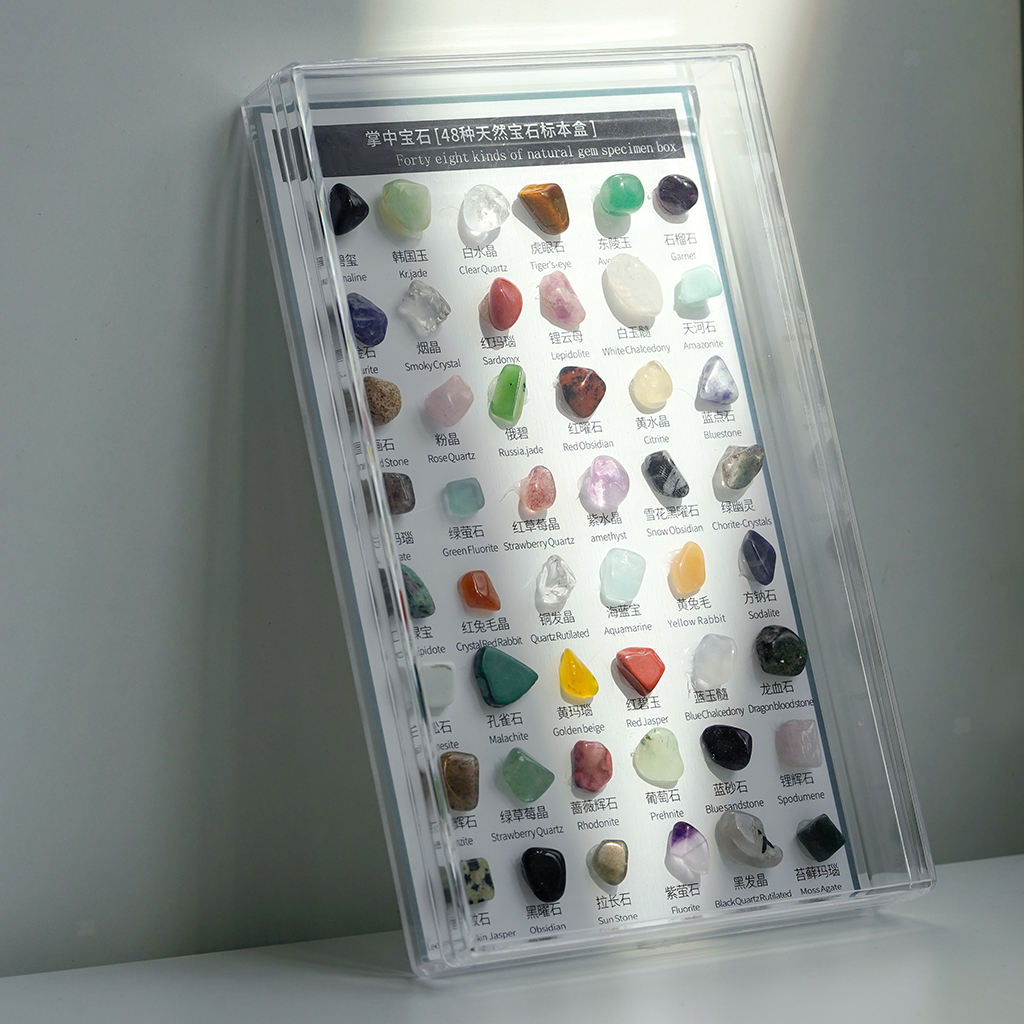 48 Pieces Rock and Mineral Educational Collection & Deluxe Collection Box
