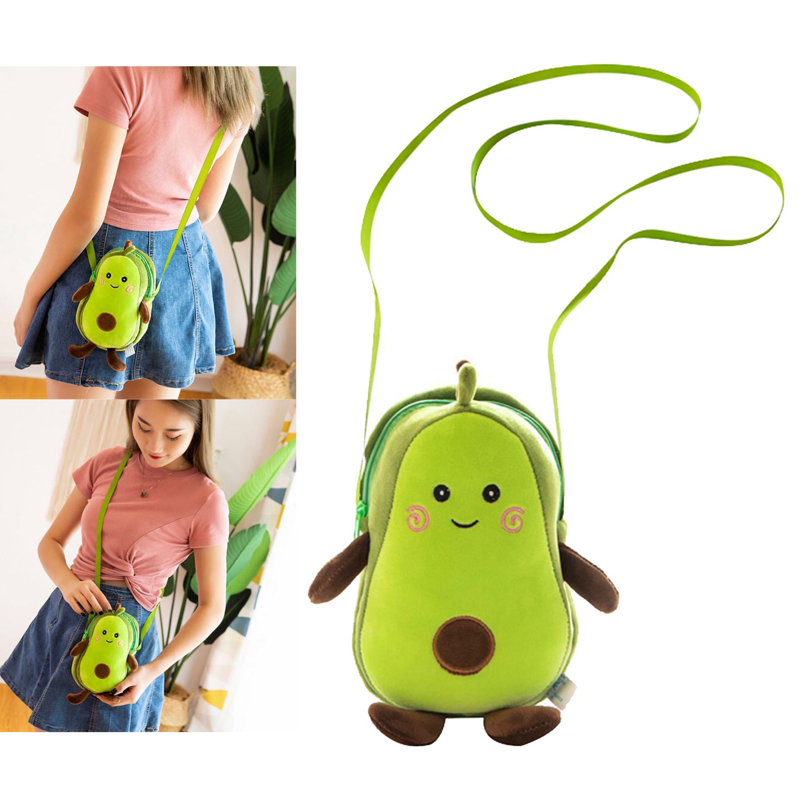 Avocado Shaped Purse Messenger Bag Crossbody Shoulder Bags Avocado Lover Girls