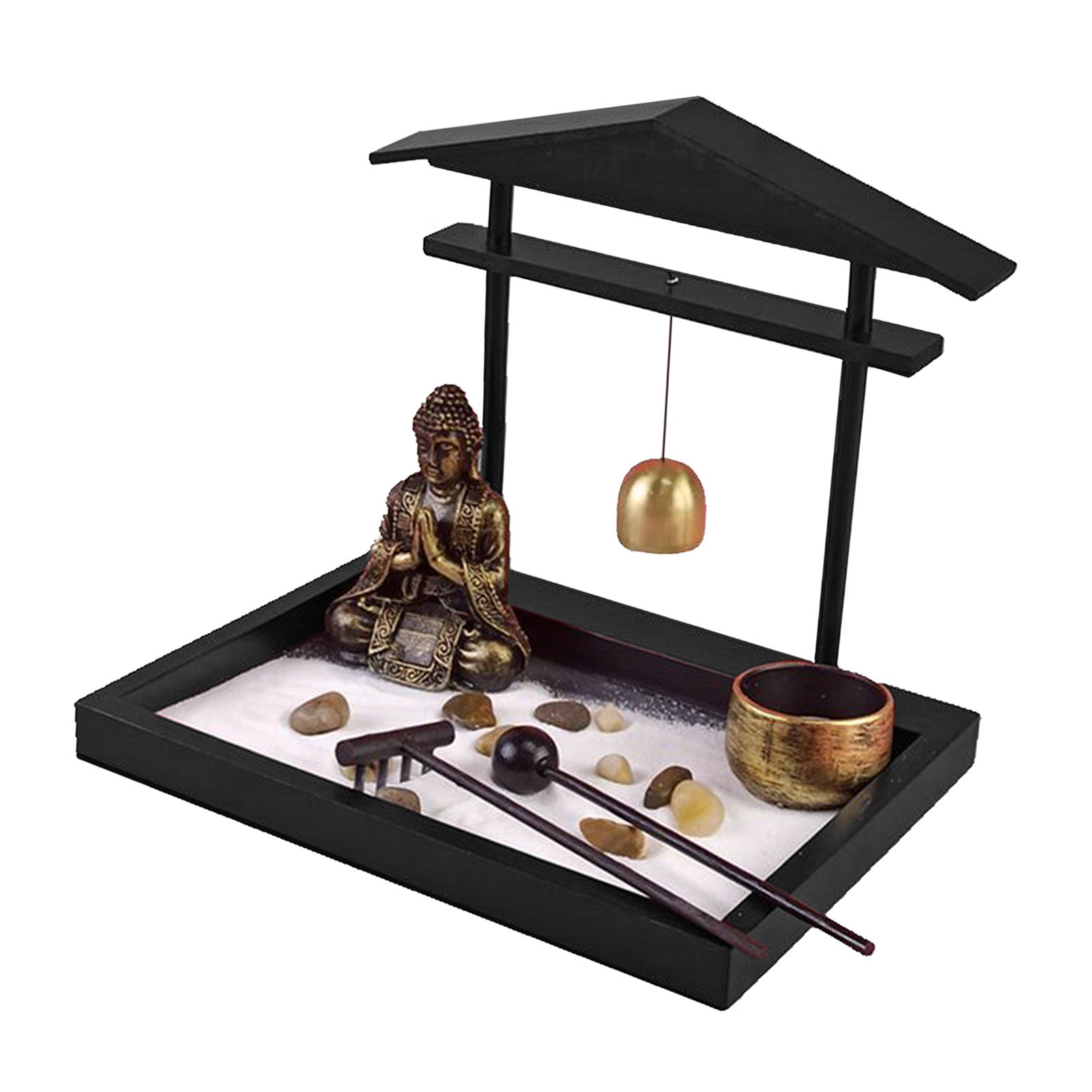 Tabletop Incense Burner Zen Garden Kit Rock Sand Garden with Incense Holder