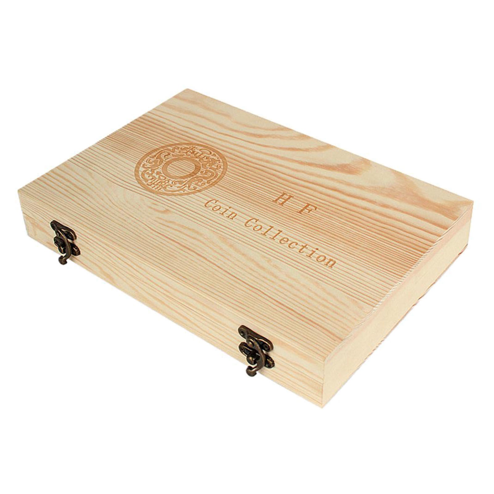 Fine Wooden Coin Storage Box Commemorative Coin Coin Cabinet Holder Display