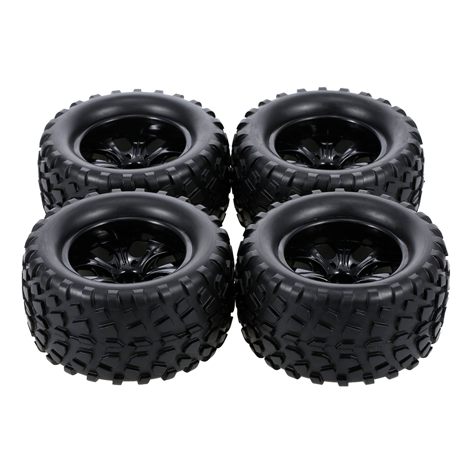 4pcs RC Car Hub Wheel Rim &Tires Car Truck Spare Parts Accessories Black