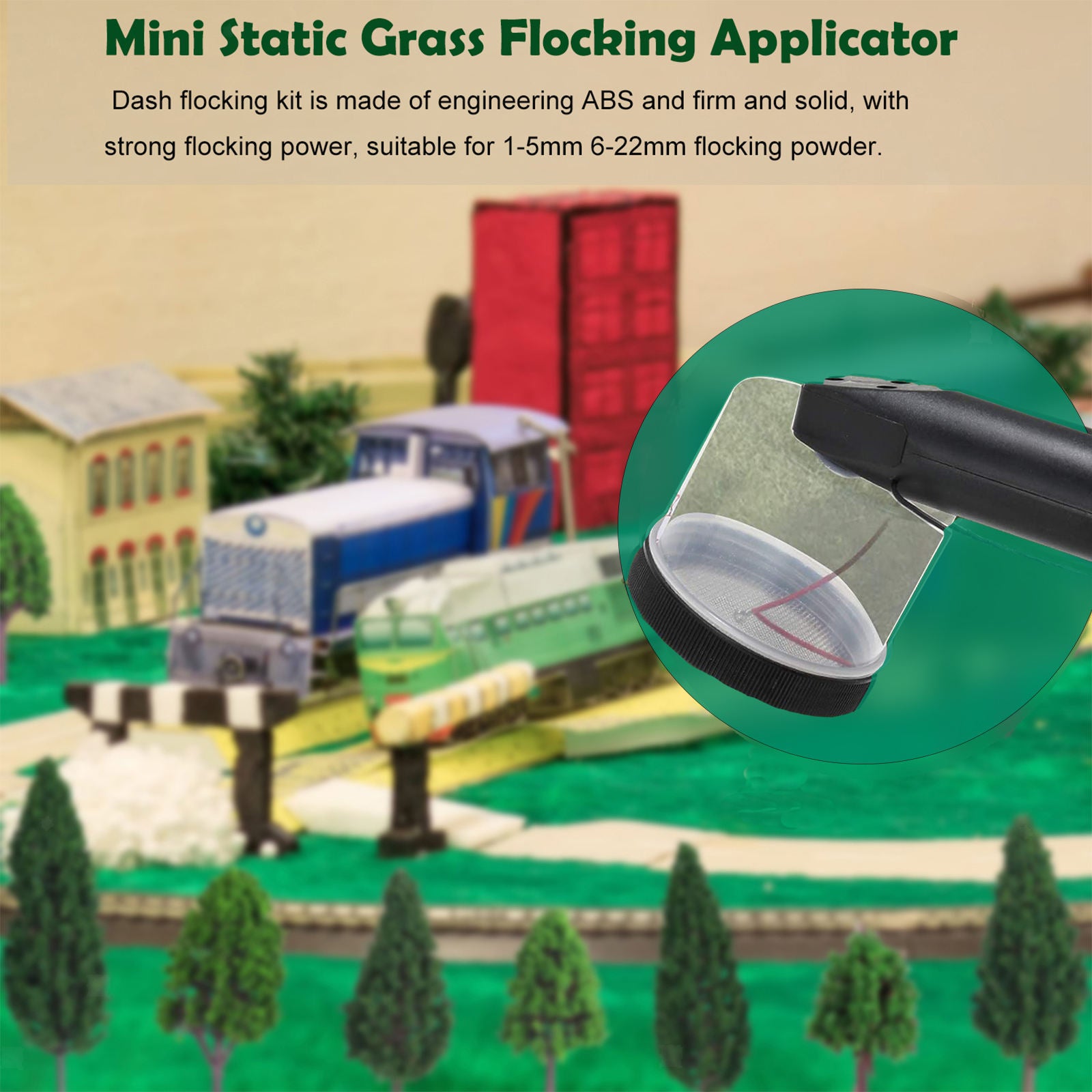 Static Grass Applicator Kit Modelling Diorama Flocking Machine DIY Accs