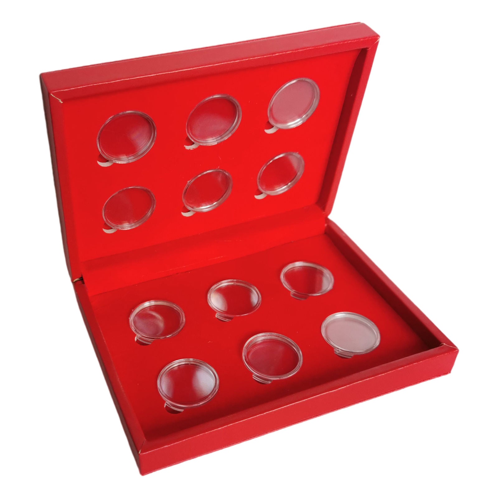 Coin Storage Box with 12 Coin Cases Protector for Chinese 12 Zodiac Coins