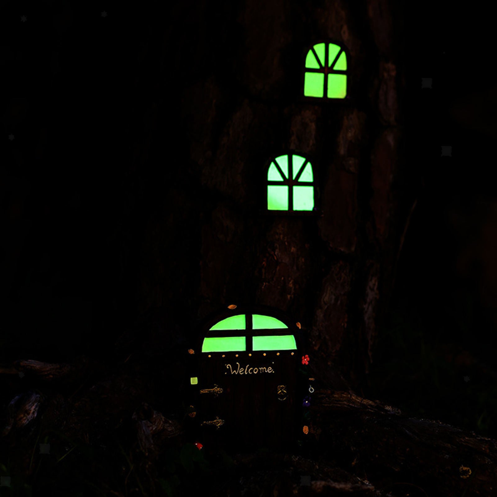 Fairy Trees Door and Window Glow in The Dark Garden Decoration Accessories
