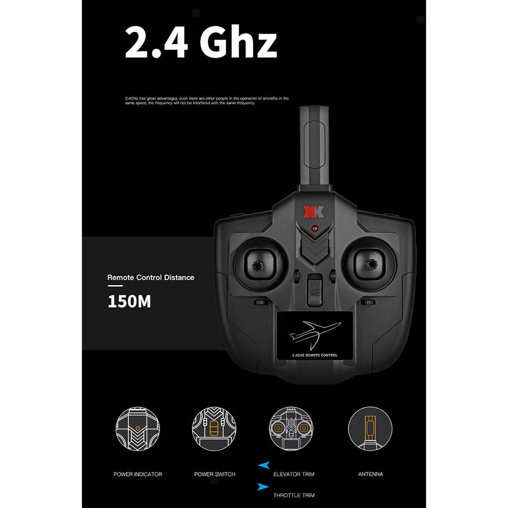 F16 2.4G 3 Channel RC Plane Glider Remote Control Aircraft Toys Ready to Fly