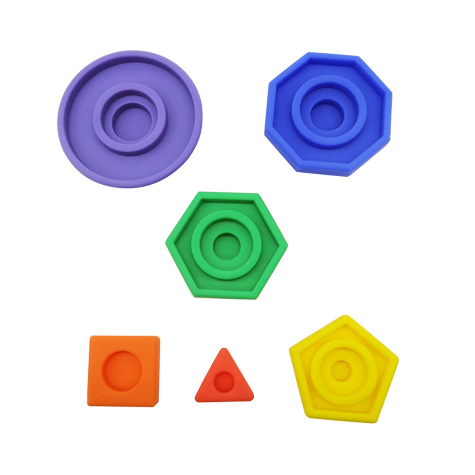 Rainbow Baby Teething Stacking Toys Learning Geometric Teether 6 9 12 Months