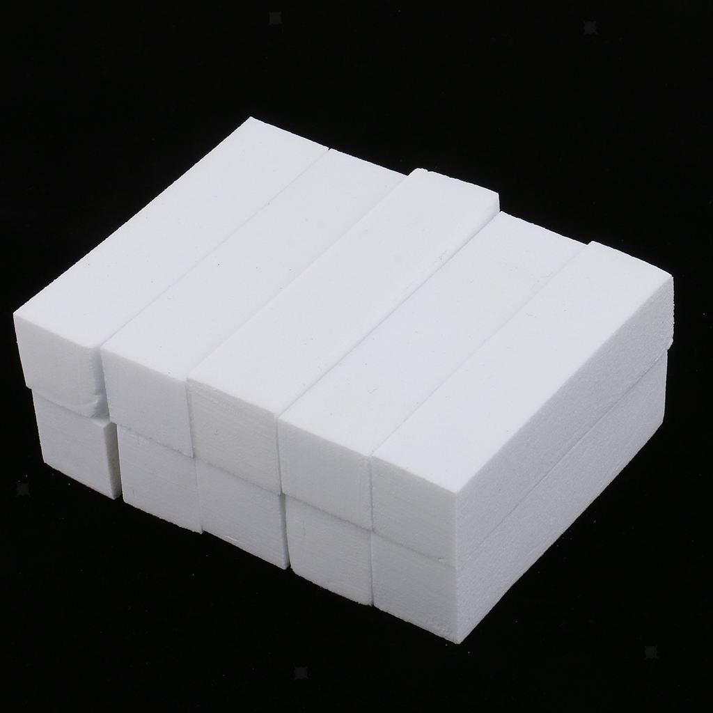 30Pcs Nail Art Filing Buffer Block Nails Files Foam White+Yellow+Green