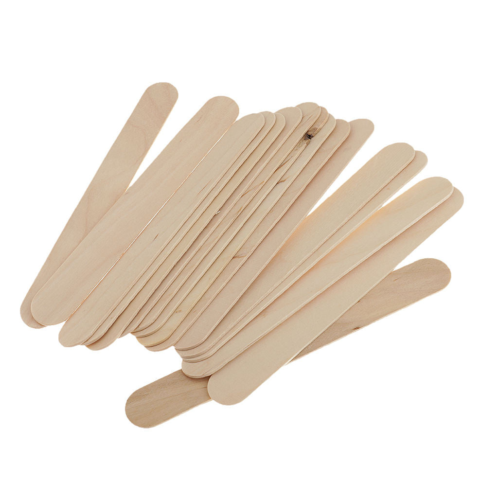 Pack 50 Wood Spatulas Wax Applicators Salon Waxing Hair Removal Craft Sticks