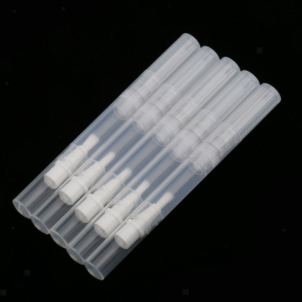 5pcs 3ml Cuticle Oil Container with Brush Lip Balm Tube Empty Twist Pen Set