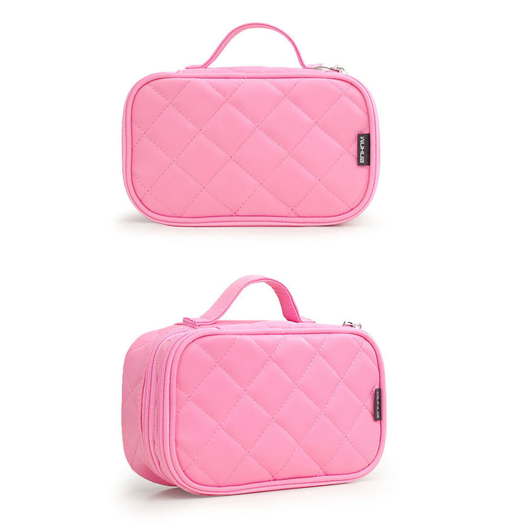Travel Cosmetic Makeup Bag Womens Toiletry Organizer Train Case Pink