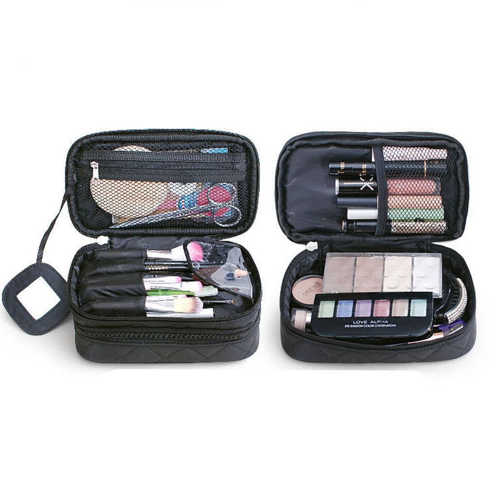 Travel Cosmetic Makeup Bag Womens Toiletry Organizer Train Case Pink
