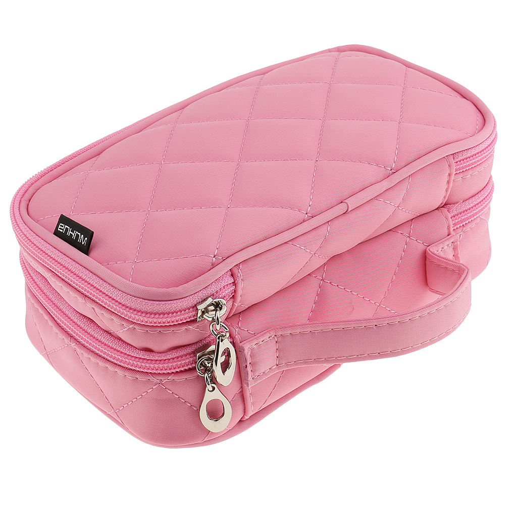Travel Cosmetic Makeup Bag Womens Toiletry Organizer Train Case Pink