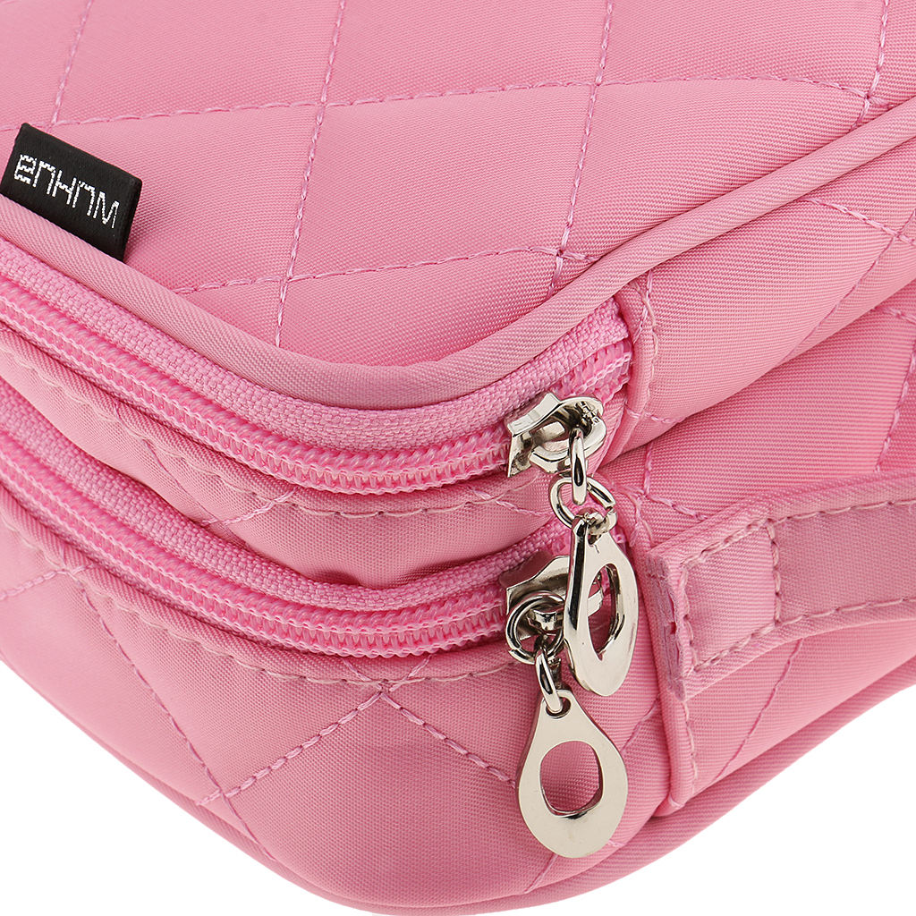 Travel Cosmetic Makeup Bag Womens Toiletry Organizer Train Case Pink