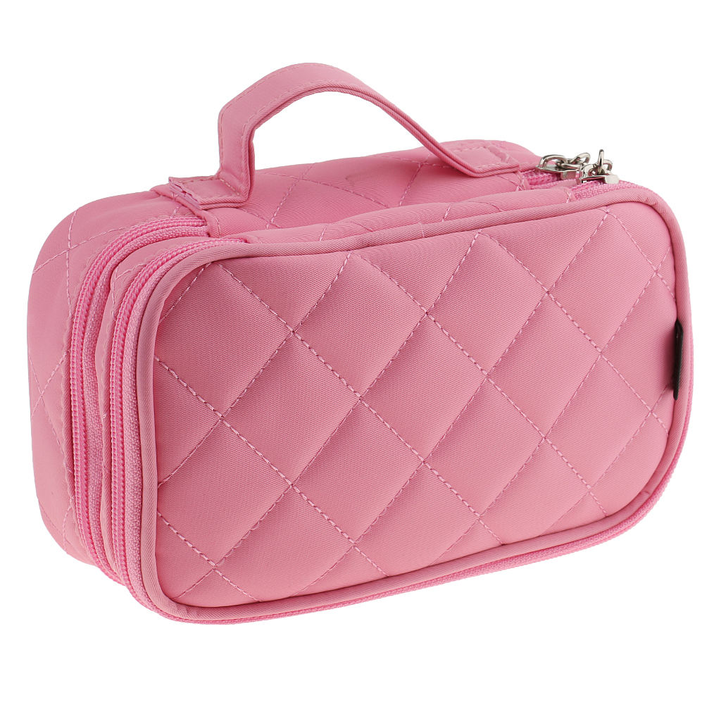 Travel Cosmetic Makeup Bag Womens Toiletry Organizer Train Case Pink