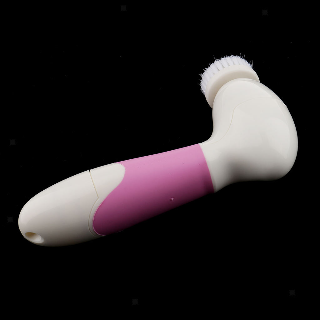 Electric Facial Skin Care Body Massager Scrubber Face Latex Puff Head Pink