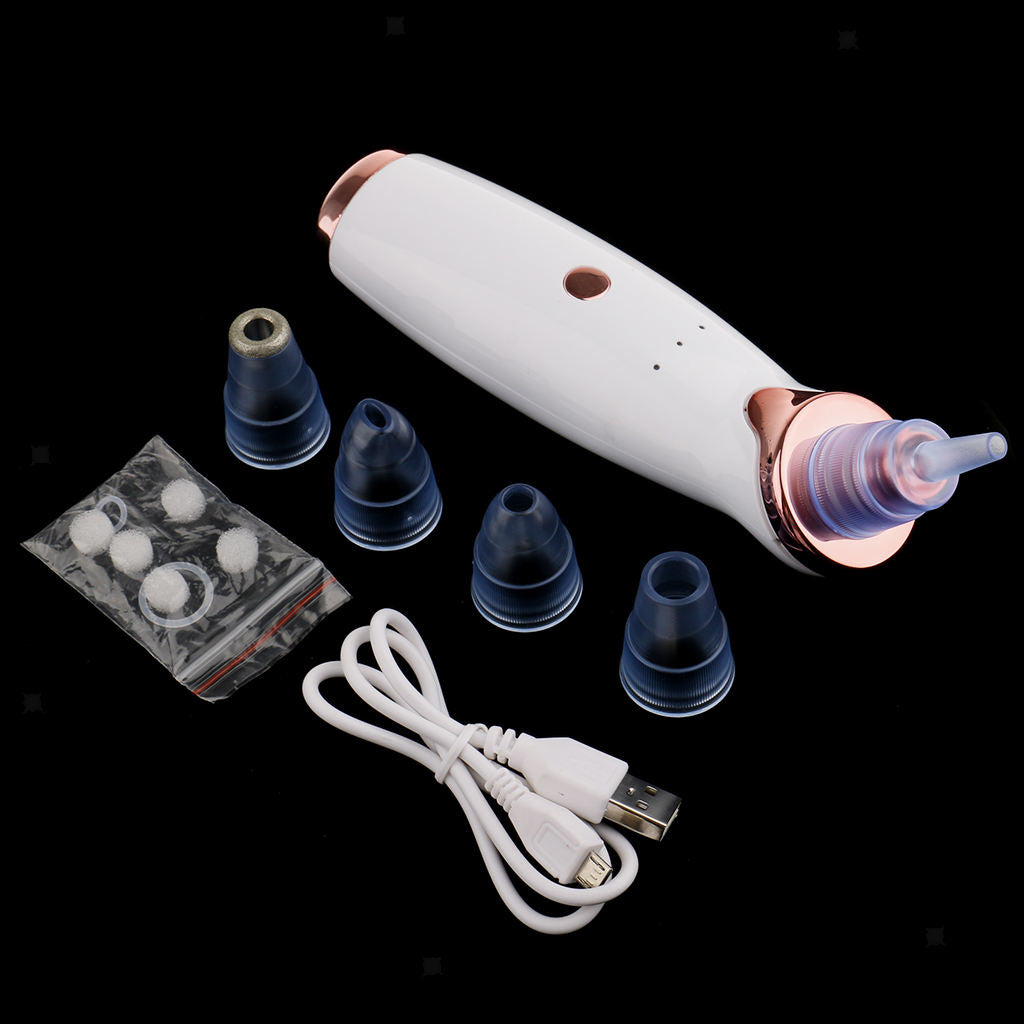 Blackhead Acne Vacuum Remover Electric Facial Skin Pore Cleanser Ivory White