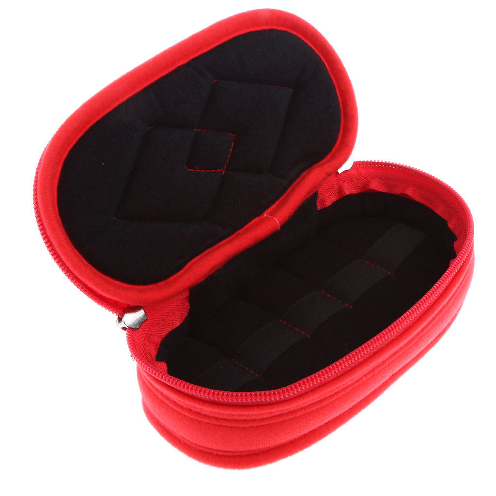 5 Slots Velvet Essential Oils Carrying Case Shockproof Organizer Bag Red