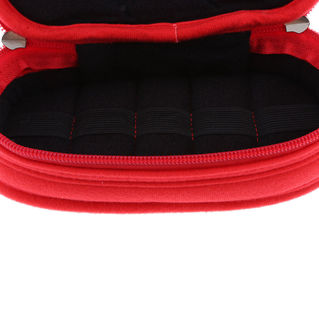 5 Slots Velvet Essential Oils Carrying Case Shockproof Organizer Bag Red