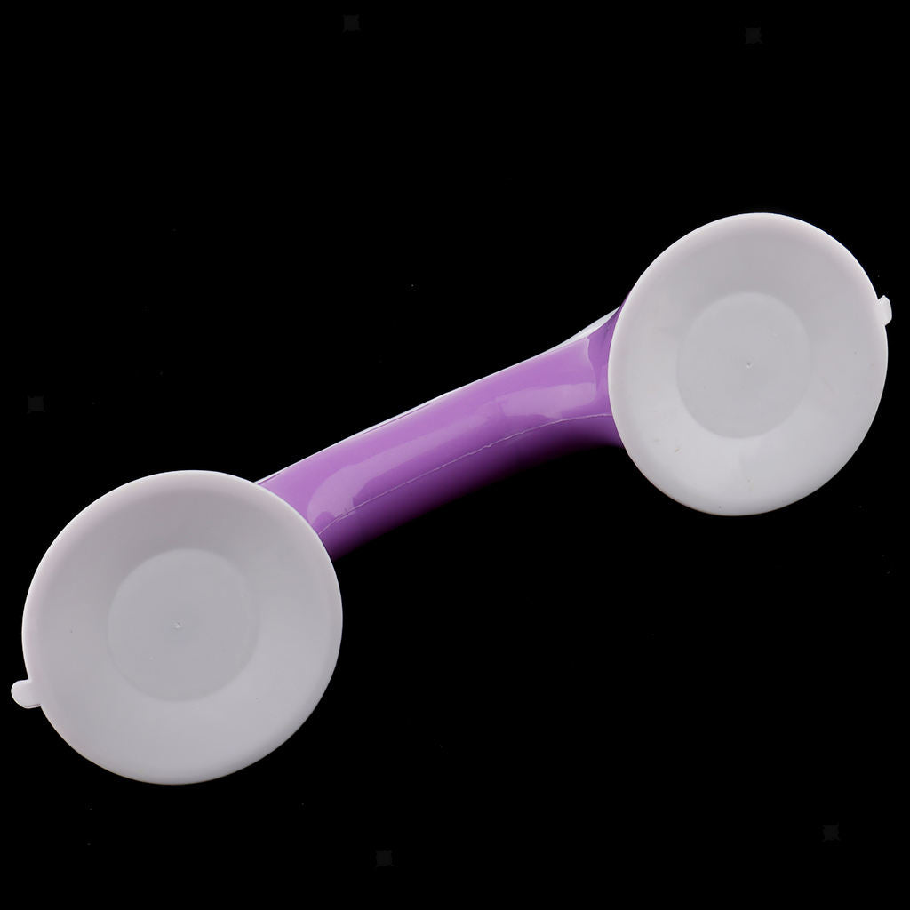 2 Pieces Bathroom Shower Suction Helping Handle Safety Grab Bar Purple Green