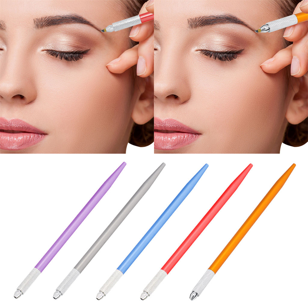 5 pieces Permanent Makeup Manual Eyebrow Tattoo Pen Pencil Microblading Tool Red