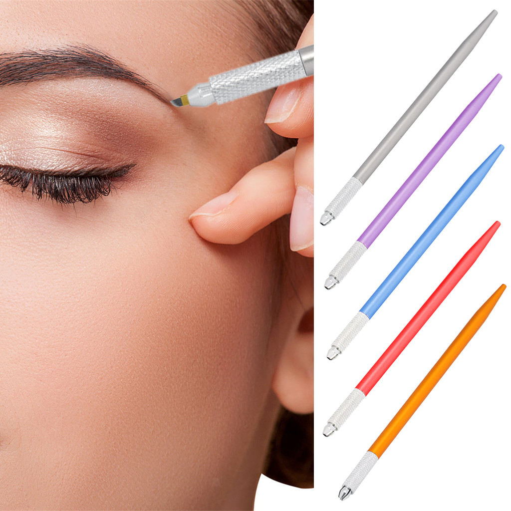 5 pieces Permanent Makeup Manual Eyebrow Tattoo Pen Pencil Microblading Tool Red