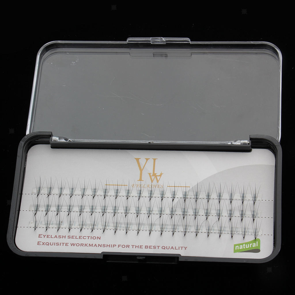 Natural Long Black Individual False Eyelashes Eye Lashes Extensions Makeup 12mm