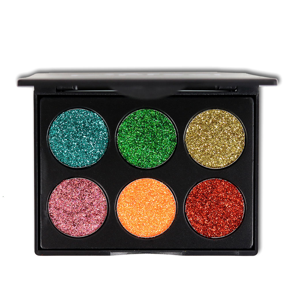 6 Color Glitter Eyeshadow Powder Eye Shadow Cosmetic Palette Shimmer Set #C