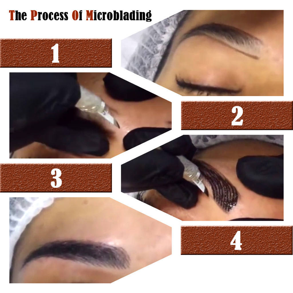 50x Microblading Needle Manual Tattoo Pencil Tool Set with Measurement Ruler