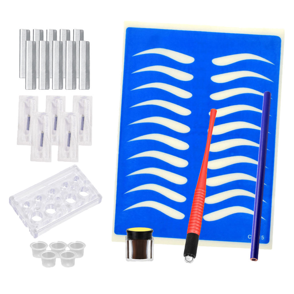 Eyebrow Razor Permanent Makeup Kit Tattoo Pen Practice Skin Pigment Holder