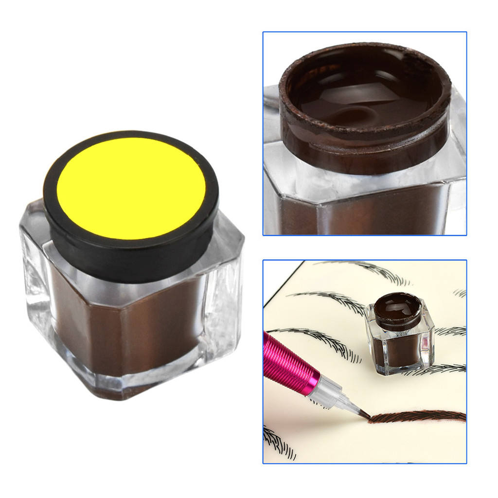 Eyebrow Permanent Makeup Kit Tattoo Pen Practice Skin Pigment Cup Stand C