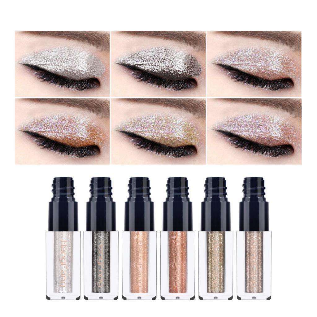 6 Colors Liquid Eyeshadow Glitter Shimmer Cosmetics Pigments Long Lasting 02