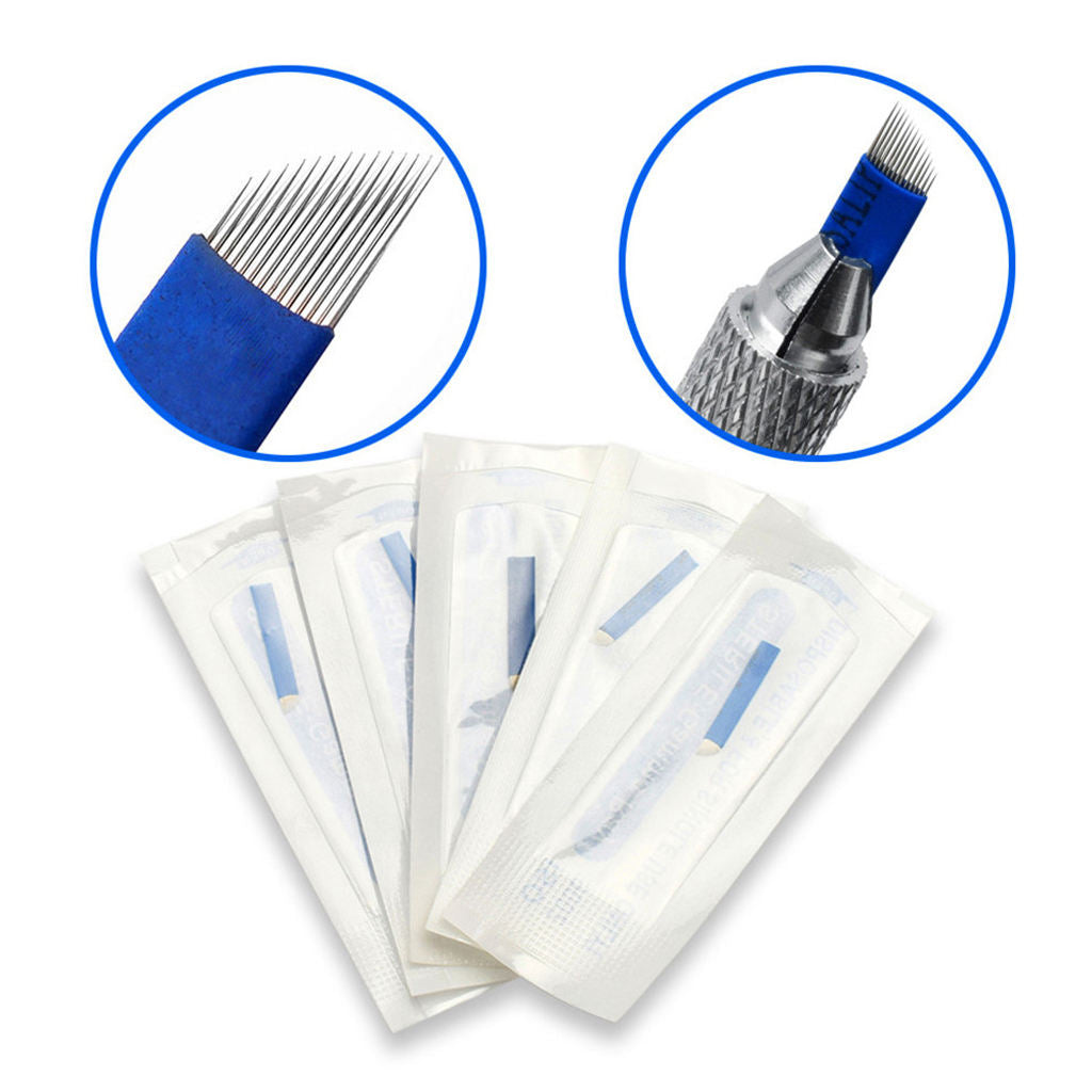 Permanent Makeup Eyebrow Tattoo Needle Pen Pencil Practice Skin Kit Red