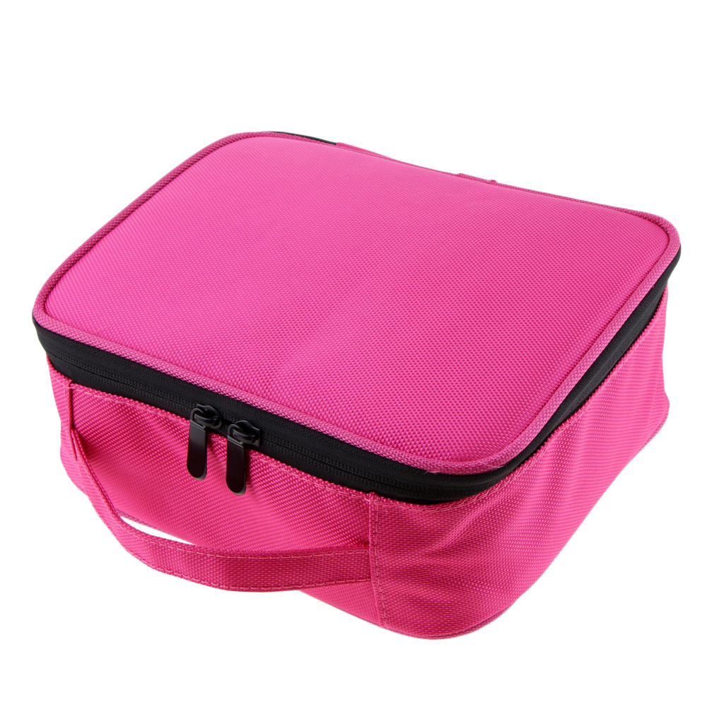 Makeup Organizer Brush Holder Cosmetics Storage Zipper Handbag Travel pink