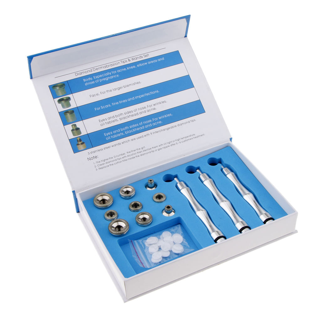 Dermabrasion Diamond Microdermabrasion Wand with Replacement Tips Beauty Tool