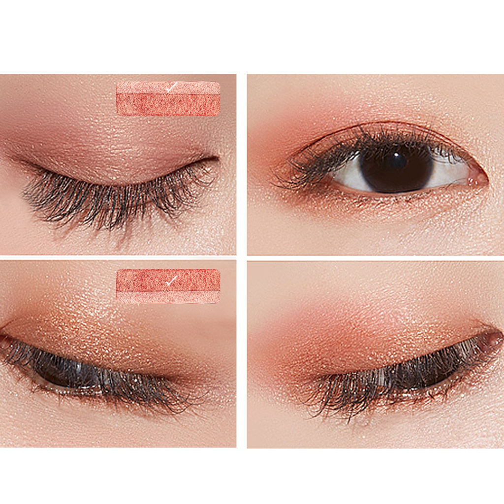 Double Color Shimmer Waterproof Fine Powder Eyeshadow with Stamp 2#Grapefruit