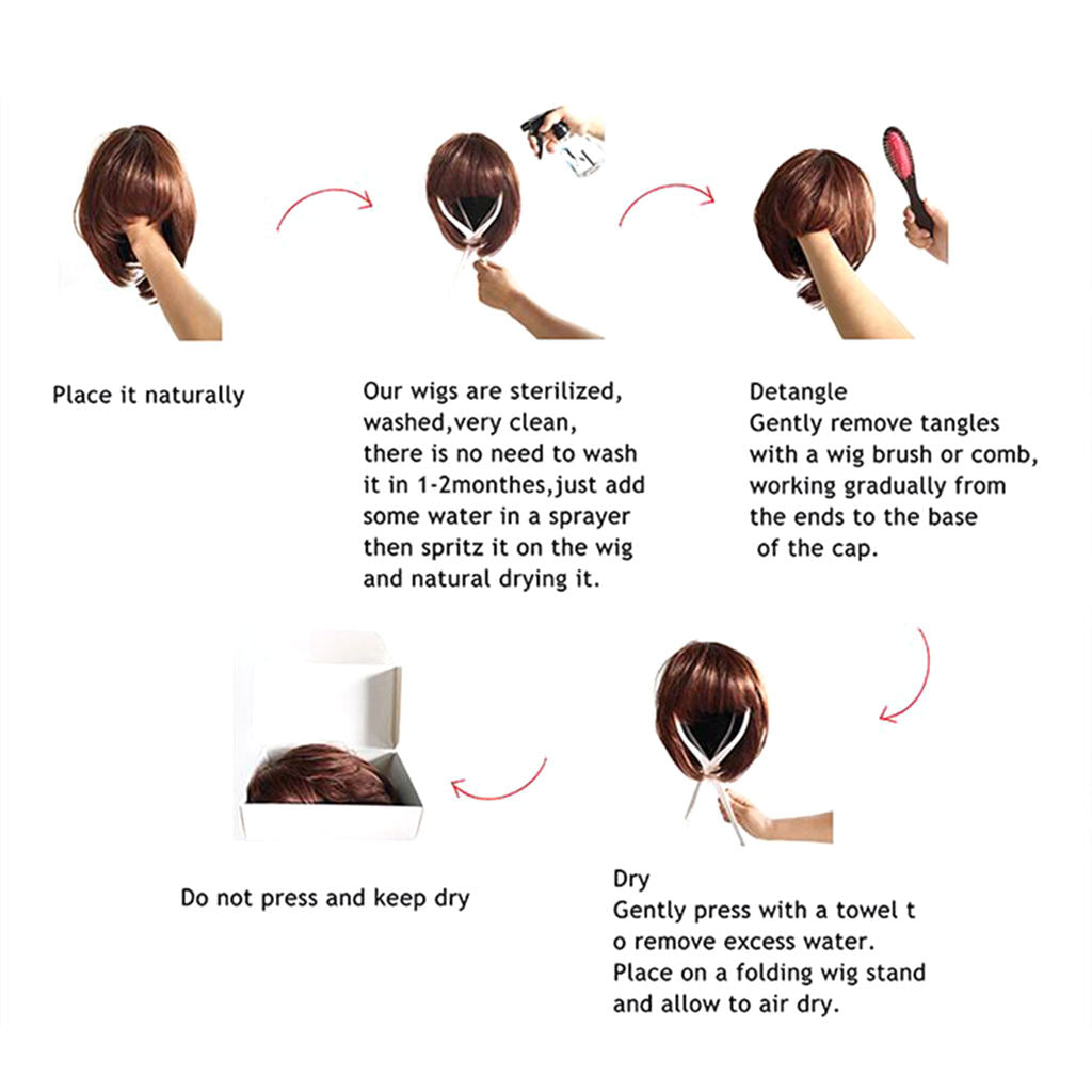 Human Hair Short Pixie Cut Wig Straight Oblique Bangs Full Wig Breathable