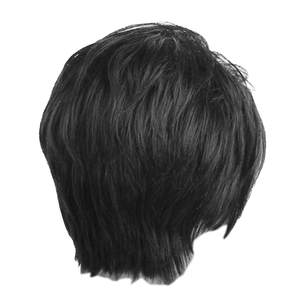Human Hair Short Pixie Cut Wig Straight Oblique Bangs Full Wig Breathable