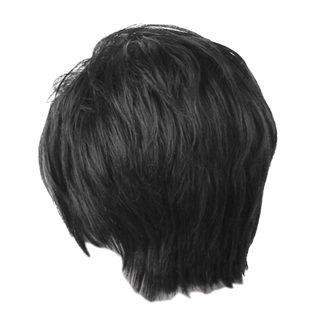 Human Hair Short Pixie Cut Wig Straight Oblique Bangs Full Wig Breathable