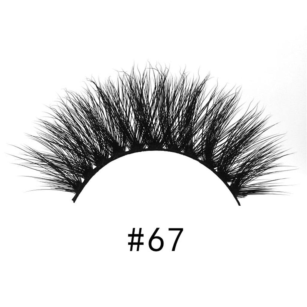 1 Pair False Eyelashes Extension Long Thick Curl Criscross Handmade Lash #67
