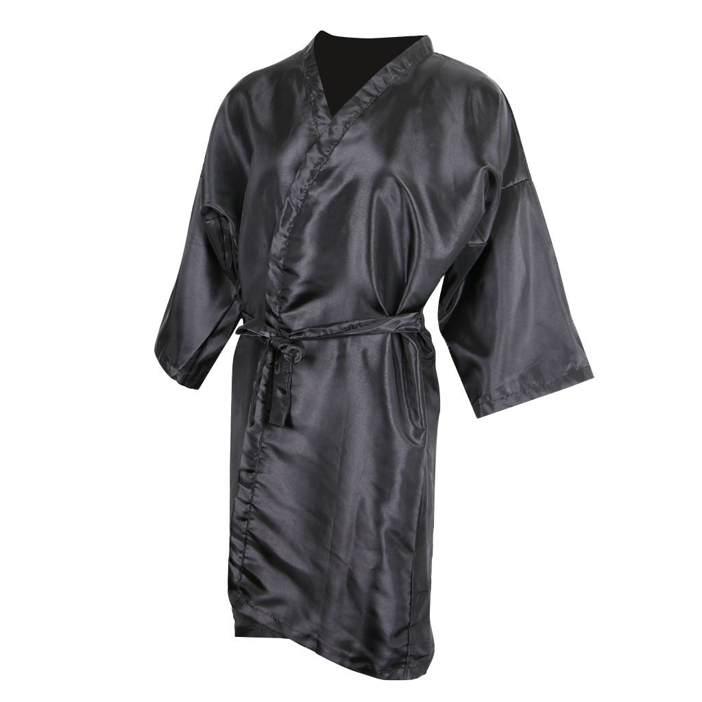 Waterproof Polyester Barber Stylist Hair Cutting Dye Shampoo Cape Gown Black